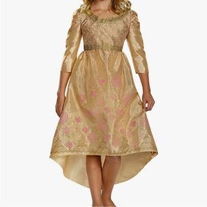 Disney Maleficent Gold Aurora Coronation Kids Dress Costume - Size Medium (8-10)